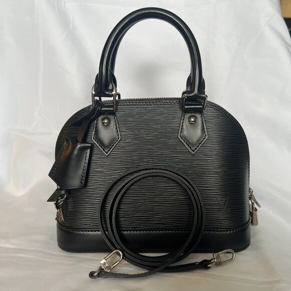Authentic Louis Vuitton Alma BB Black Epi Leather Satchel Bag M40862 – Full Set - Picture 8 of 15